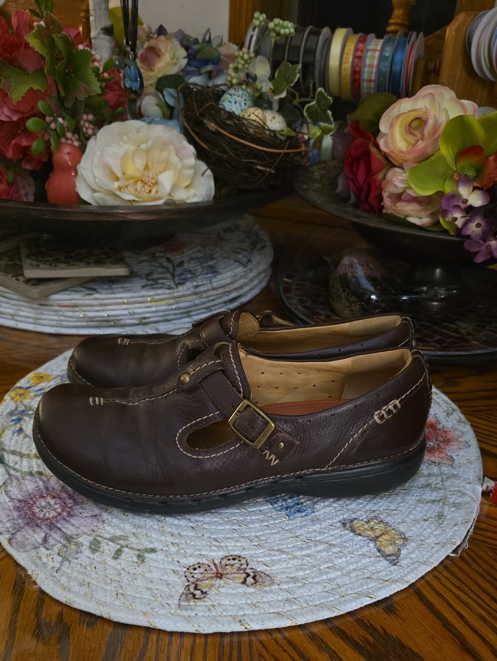 Clark's Unstructured Dark Brown Leather Shoes